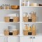 Casafield Water Hyacinth Pantry Baskets with Chalkboard Labels and Chalk Marker, Woven Storage Bin Organizers for Kitchen Shelves